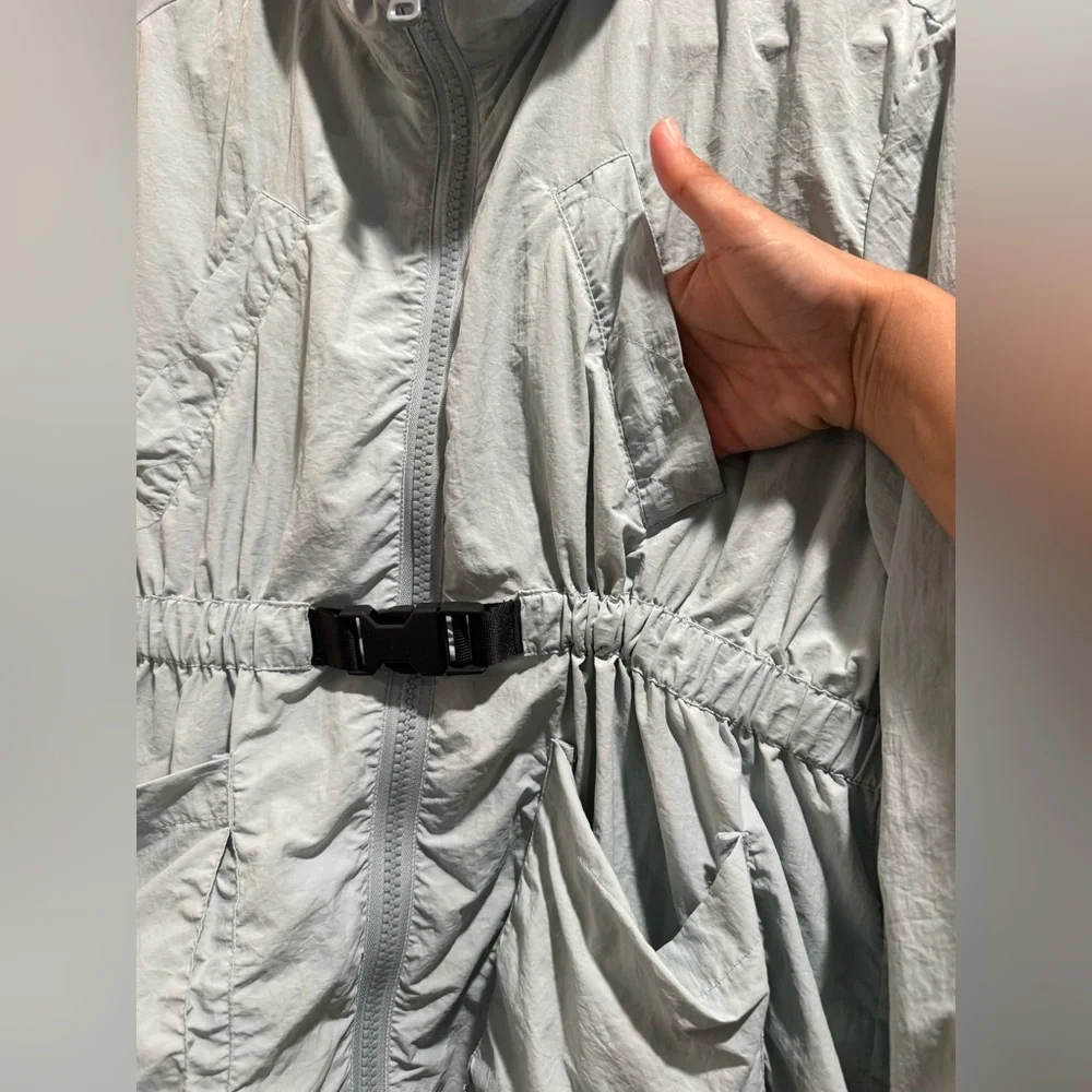Zara Light Blue‎ Rain/ windbreaker Jacket with Hood Size 9-10